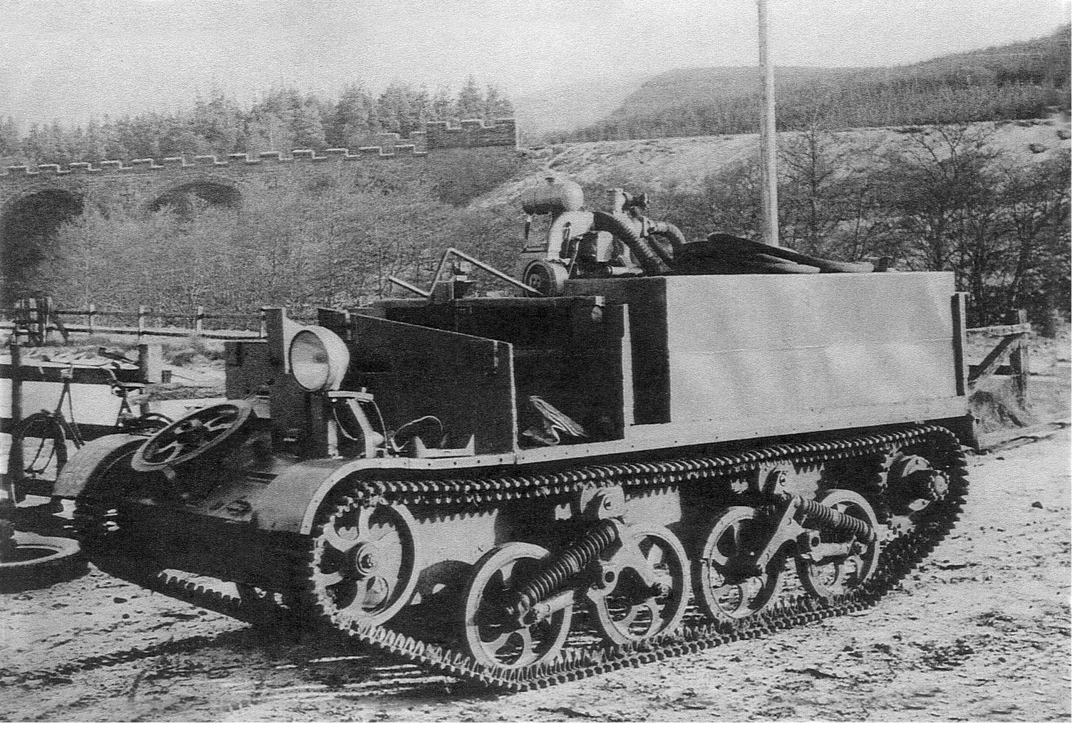 The Ford Windsor tracked carrier converted into a fire engine