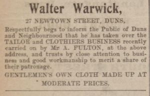 Walter Warwick Advert